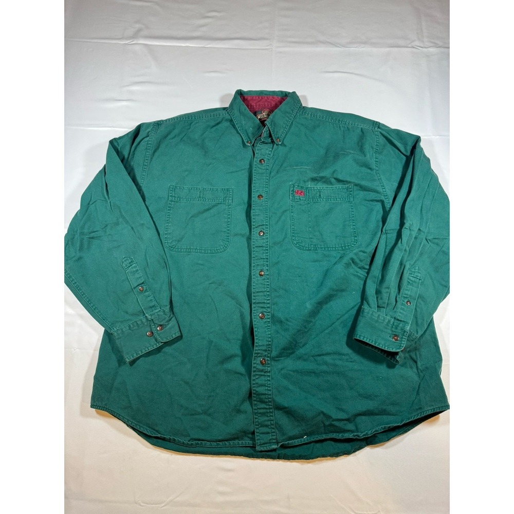 Vintage Greatland Shirt XL Forest Green Cotton 90s Canvas Workwear